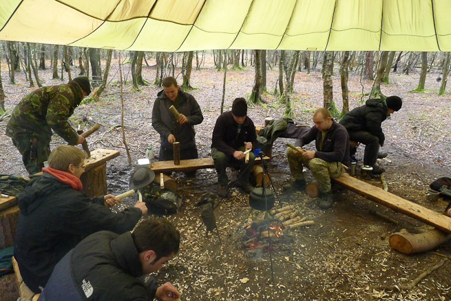 Elementary Wilderness Bushcraft Course base camp teaching area
