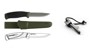 Mora Heavy Duty Companion knife and StrikFire ferro rod