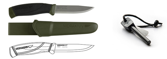 Mora Heavy Duty Companion Knife & StrikeFire Ferro Rod.