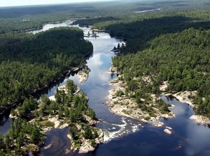 Aerial photograph of the French River