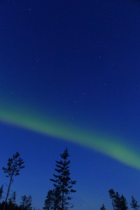 Polaris, the North Star, with The Big Dipper (aka The Plough) and aurora borealis