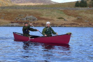 Ben and Henry paired in canoe