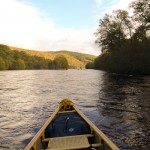 View from boat on river Spey