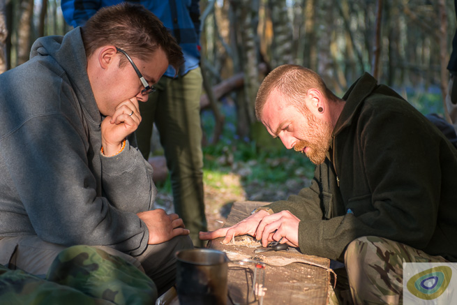 Stuart Dart and Mark Yates discuss using firesteel to light birch bark