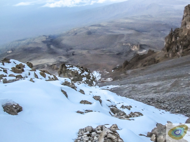 View down slopes of Kilimanjaro