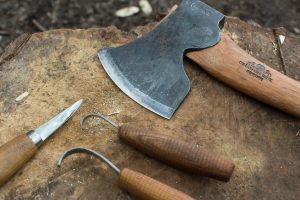 Swedish carving axe, spoon knives and woodcarving knife