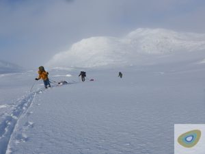 skiing into strong wind in norway