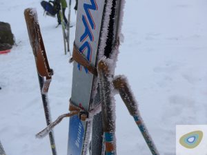 ice crystals forming on ski poles in norway