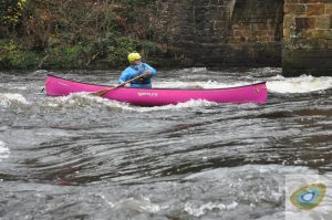ray goodwin on the river dee with big dipper paddles