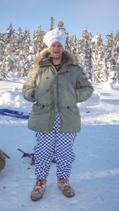 Man in chef costume in arctic