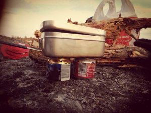 cooking with beer cans and meths