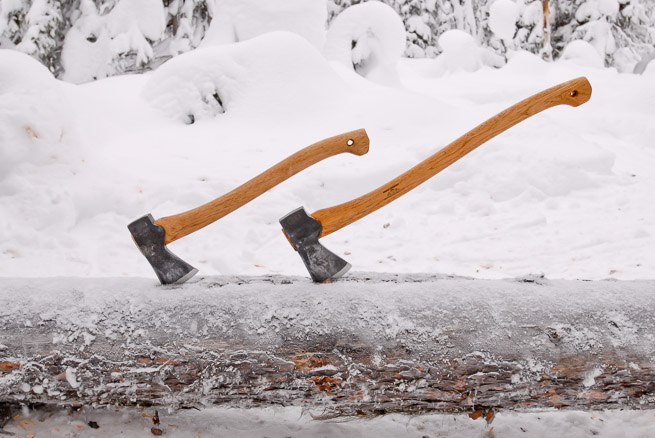 axes in winter environment